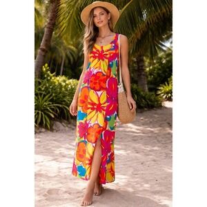 Jams World Vibrant Floral Maxi Dress Vintage